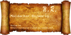Maldacker Rozmarin névjegykártya